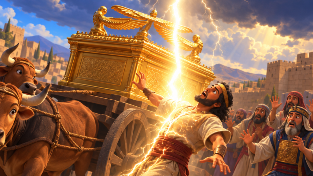 God Strikes Down Uzzah For Touching The Ark